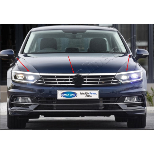 Хром накладки на фары VW Passat B8
